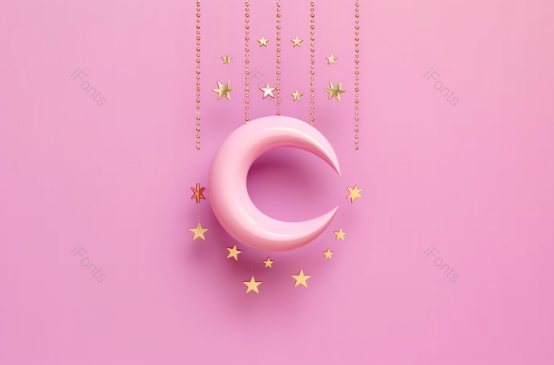 3D月亮星星渲染儿童节展台设计,插画/手绘图,插画/手绘图库,插画/手绘图下载,插画/手绘